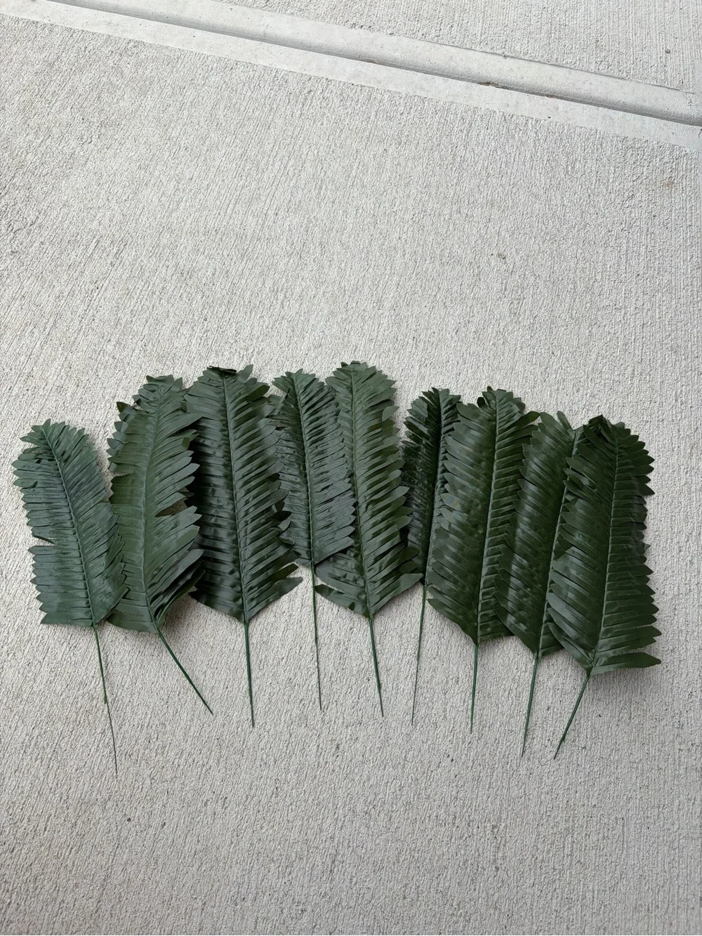 9 Artificial Palm Fern Garland Stems - Dark Green